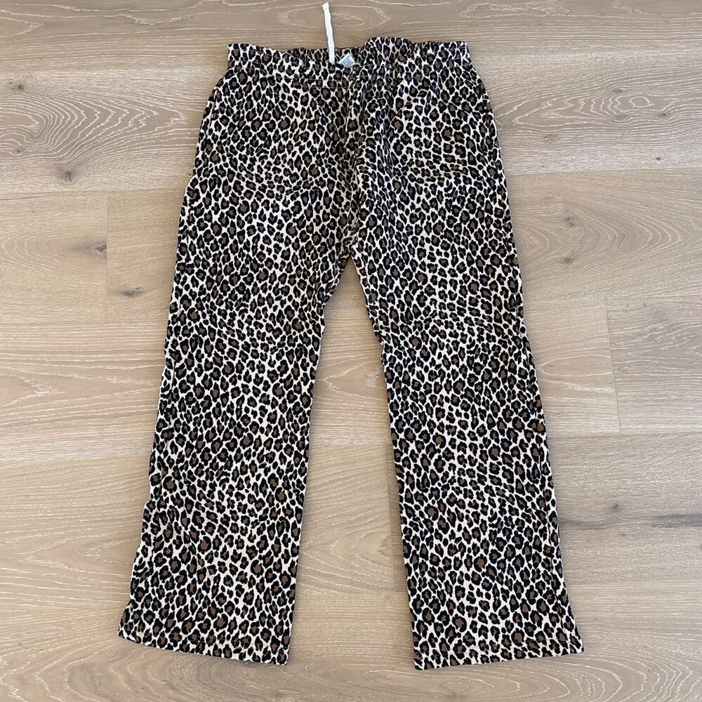 Akimbo Club Sweatpants Straight Leg Leopard Size L Brown Black